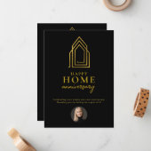 Echte Anwesen Agent Glücklich Zuhause Anniversary  Mitteilungskarte (Vorderseite/Rückseite Beispiel)