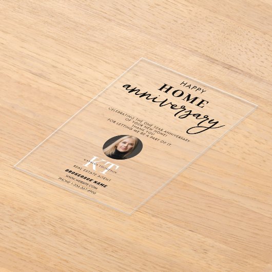 Echte Anwesen Agent Glückliche Zuhause Anniversary Acryleinladungen (Ablage )