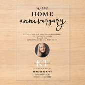 Echte Anwesen Agent Glückliche Zuhause Anniversary Acryleinladungen (Vorderseite)