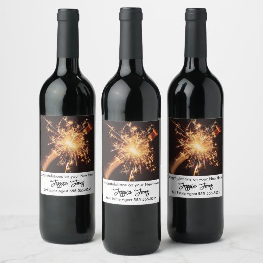 Echte Anwesen Agent Gratulation Wein-Label Weinetikett (Flaschen)
