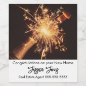 Echte Anwesen Agent Gratulation Wein-Label Weinetikett (Einzelnes Label)