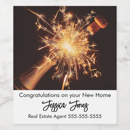 Echte Anwesen Agent Gratulation Wein-Label Weinetikett (Einzelnes Label)