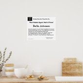 Echte Anwesen Agent Hall of Fame Certificate Poste Poster (Küche)