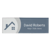 Echte Anwesen Agent Logo Dusty Blue & Silver Namenschild (Vorderseite)
