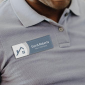 Echte Anwesen Agent Logo Dusty Blue & Silver Namenschild