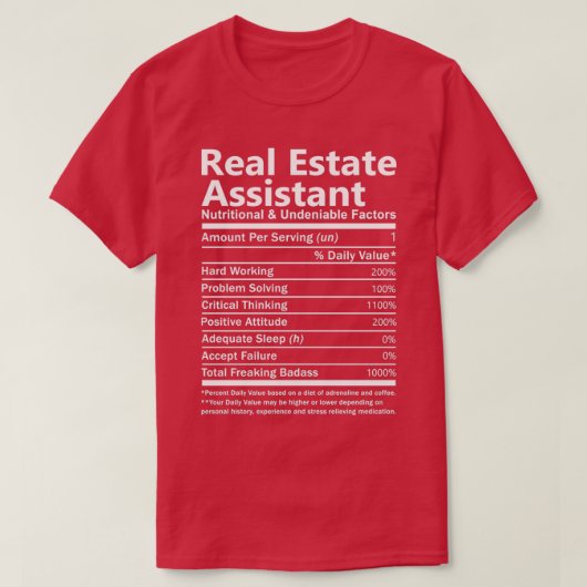 Echte Anwesen Assistant Ernährung und unbestritten T-Shirt (Design vorne)