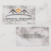 Echte Anwesen-Dachlogos | Marmortextur Visitenkarte (Vorne/Hinten)