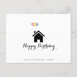 Echte Anwesen Happy Birthday Balloons Postkarte