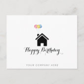 Echte Anwesen Happy Birthday Balloons Postkarte (Vorderseite)