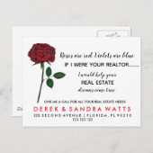 echte Anwesen Happy Valentine's Day Rose sind rot Ankündigungspostkarte (Vorne/Hinten)