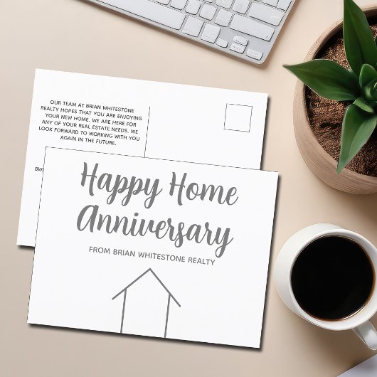 Echte Anwesen Happy Zuhause Anniversary Chic Custo Postkarte