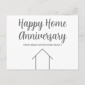 Echte Anwesen Happy Zuhause Anniversary Chic Custo Postkarte (Vorderseite)