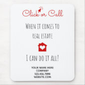 Echte Anwesen Klicken oder Marketing Geschenk Pop Mousepad (Vorne)