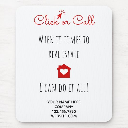 Echte Anwesen Klicken oder Marketing Geschenk Pop Mousepad (Vorne)