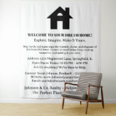 Echte Anwesen Open House-Veranstaltung Willkommen Wandteppich (Beispiel)