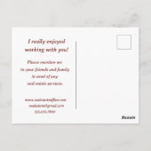 Echte Anwesen Vielen Dank für Ihr Business Referen Postkarte (Rückseite)