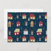 Echte Anwesen Weihnachts-Haus-Pattern Urlaub Postkarte (Vorne/Hinten)