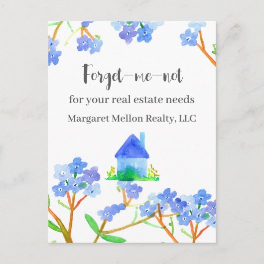 Echte Anwesen Werbung Vergessen Sie mir nicht Hous Postkarte (Vorderseite)