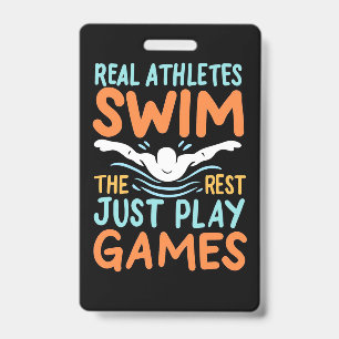 Echte Athleten schwimmen Ausweis