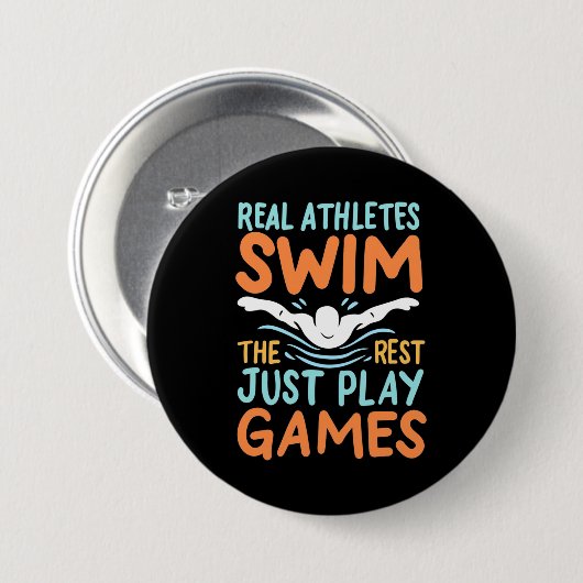 Echte Athleten Swim Button (Vorne & Hinten)
