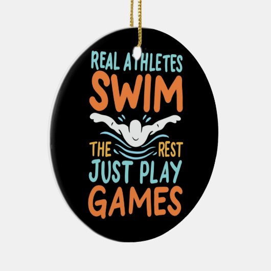 Echte Athleten Swim Keramik Ornament (Rechts)