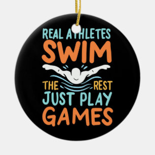 Echte Athleten Swim Keramik Ornament