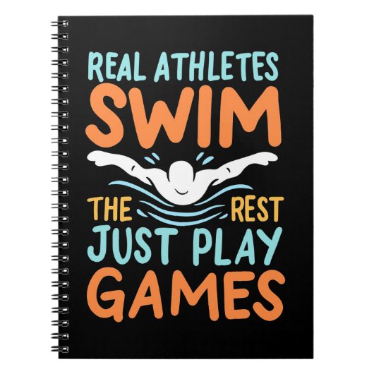 Echte Athleten Swim Notizblock (Vorderseite)