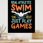 Echte Athleten Swim Poster (Küche)