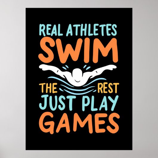 Echte Athleten Swim Poster (Vorne)