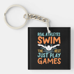 Echte Athleten Swim Schlüsselanhänger