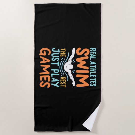 Echte Athleten Swim Strandtuch (Vorderseite)