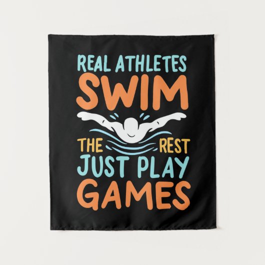 Echte Athleten Swim Wandteppich (Vorderseite)