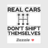 Echte Autos drehen sich nicht lustig Aufkleber (Blatt)