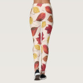 Echte Blätter Foto, einzigartiges nahtloses Muster Leggings (Rückseite)