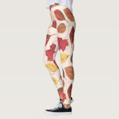 Echte Blätter Foto, einzigartiges nahtloses Muster Leggings (Links)