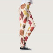 Echte Blätter Foto, einzigartiges nahtloses Muster Leggings (Rechts)