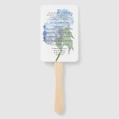 Echte blaue Hortensien-Blumen Hochzeitsprogramm Fächer (Rückseite)