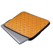 Echte braune Lederpolsterung. Laptopschutzhülle (Vorne Knopf)