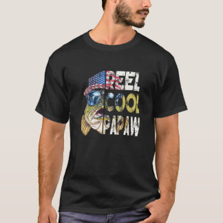 Echte coole Papaw USA-Flagge Angeln zum Vatertag T-Shirt