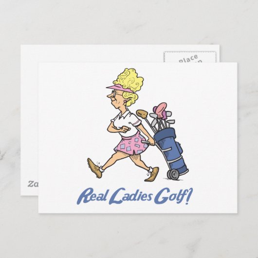 echte Damen Golf Postkarte (Vorne/Hinten)
