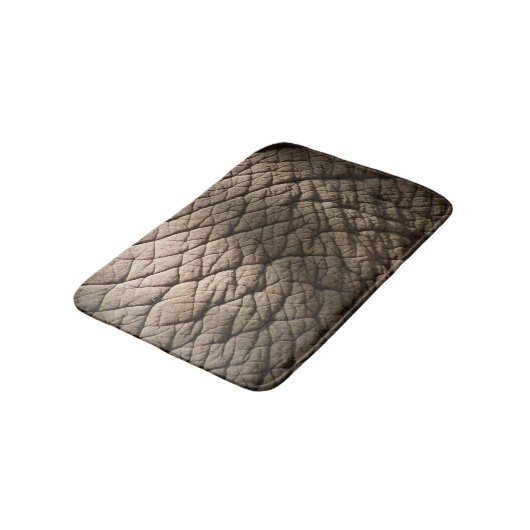 Echte Elefantenhaut Textur, zerknittert. Badematte (Schrägansicht)