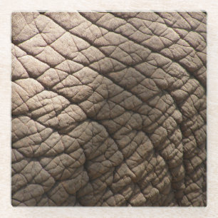 Echte Elefantenhaut Textur, zerknittert. Glasuntersetzer