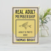 Echte Erwachsenenmitgliedschaft Geburtskarte Moder Einladung (Stehend Vorderseite)