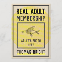 Echte Erwachsenenmitgliedschaft Geburtskarte Moder