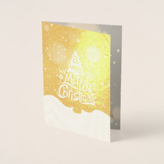 Echte Foil ein sehr fröhlicher Weihnachtsbaum Gruß Folienkarte (Vorderseite)