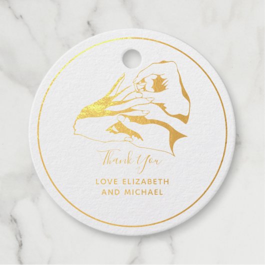 Echte FOIL Hochzeit Vielen Dank für Ihr Interesse  Geschenkanhänger (Vorderseite)