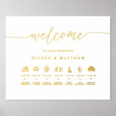 Echte Foil Hochzeit Zeitplanfolge der Ereignisse Z Foliendrucke (Vorderseite)