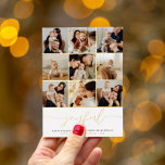 Echte Foil Joyful Weihnachts-Collage Urlaub Folien Feiertagskarte<br><div class="desc">Fügen Sie Ihren Weihnachtskarten Glanz mit echter Goldfolie, Silber oder Rose! Dieser klassische und zeitlose Metallic-Stil wird Ihre Karten um ein weiteres Level erweitern. Sende Weihnachtswünsche an deine Familie und deine Freunde, während du einige deiner Lieblingsmomente aus diesem Jahr zeigst. Moderne minimalistische "fröhliche" Weihnachtsfeiertage Foto Collage Cards - ein einfaches,...</div>