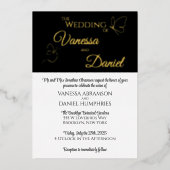 Echte Foil Sketched Butterflies Einladung Hochzeit (Vorderseite)