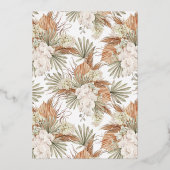 Echte Folie | Boho Modern Pampas Grass Brautparty Folieneinladung (Rückseite)